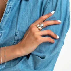 Ring Bolded Heart Silver