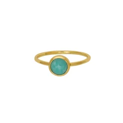 Ring Dear Guld Turkos 17 mm