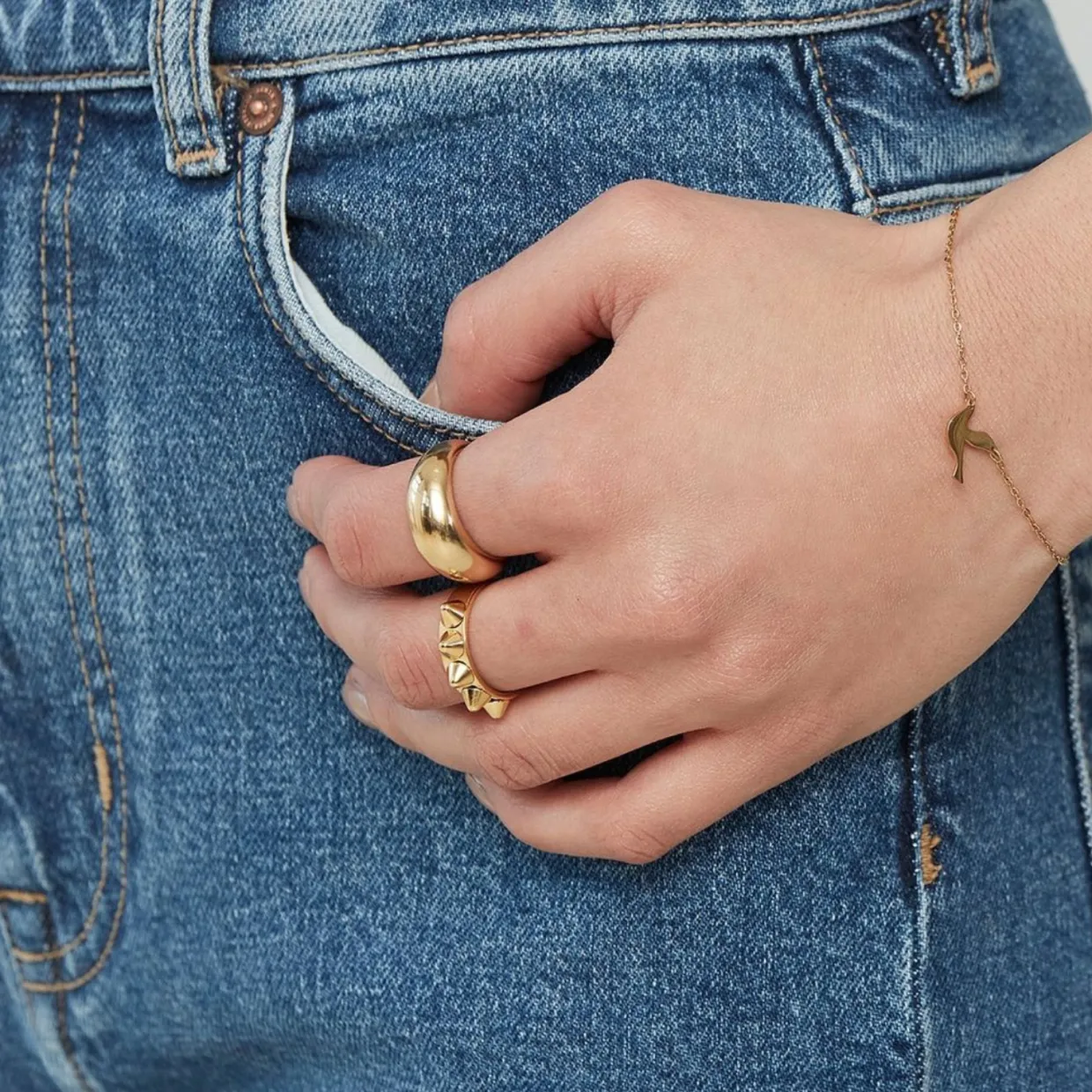 Ring Peak Single Guld