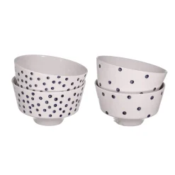 Skål Dots & Dots 4-p vit/blå