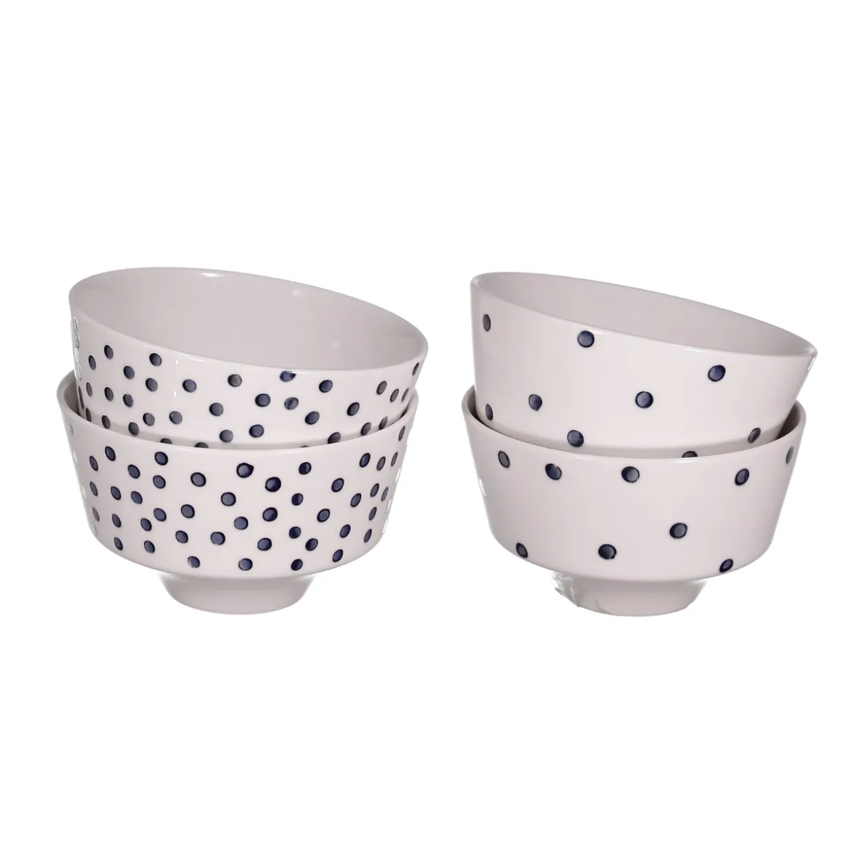 Skål Dots & Dots 4-p vit/blå