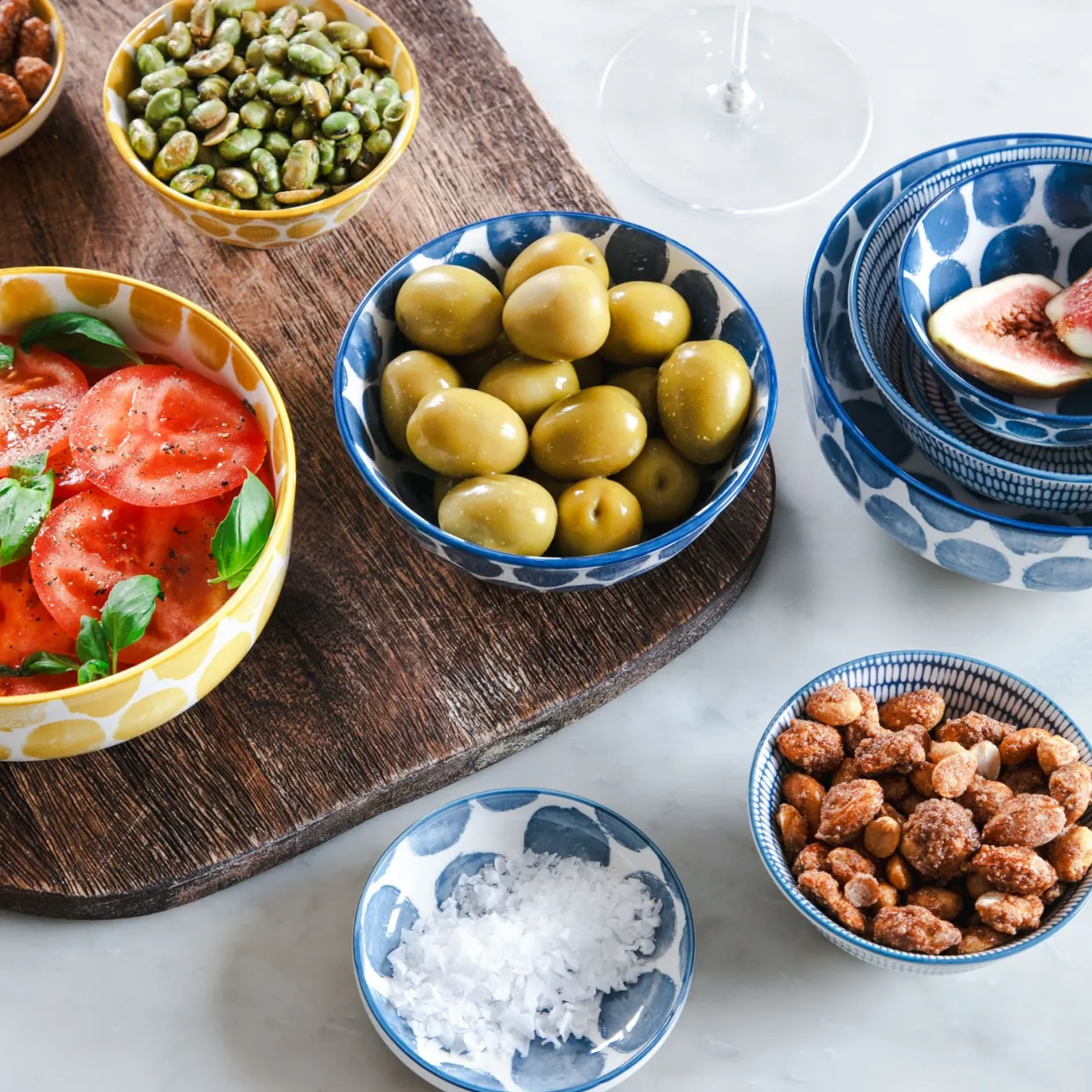 Skål Positano 8 Blå randig