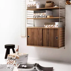 Skåp m skjutdörrar 78x20x37 beige