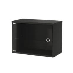 Skåp med glasdörr 58x30 Svartbetsad Ask