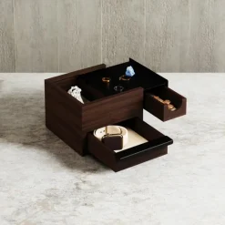 Smyckeslåda Svart/valnöt