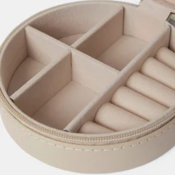 Smyckesskrin Jackie rund beige