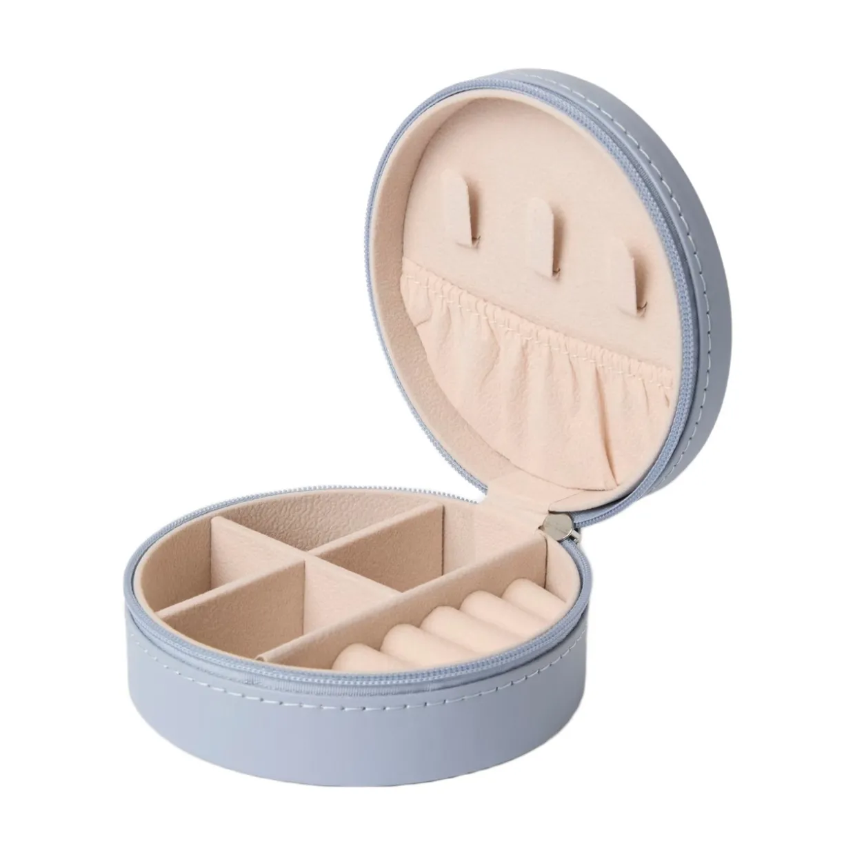 Smyckesskrin Jackie rund ljusblå