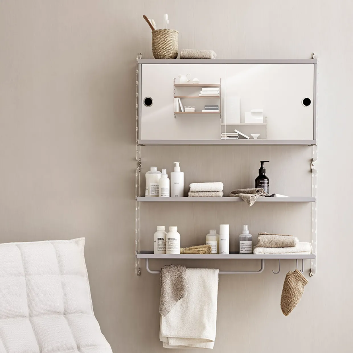 Stång Metall 58 cm beige