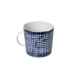 Tekopp 40 ml rutig blå