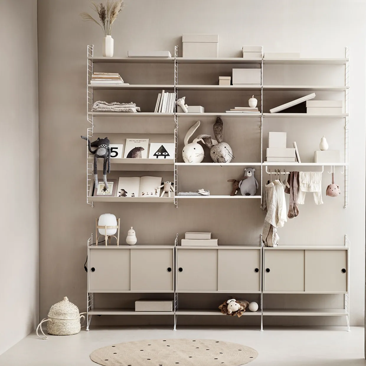 Tidskriftshylla 78x30 beige