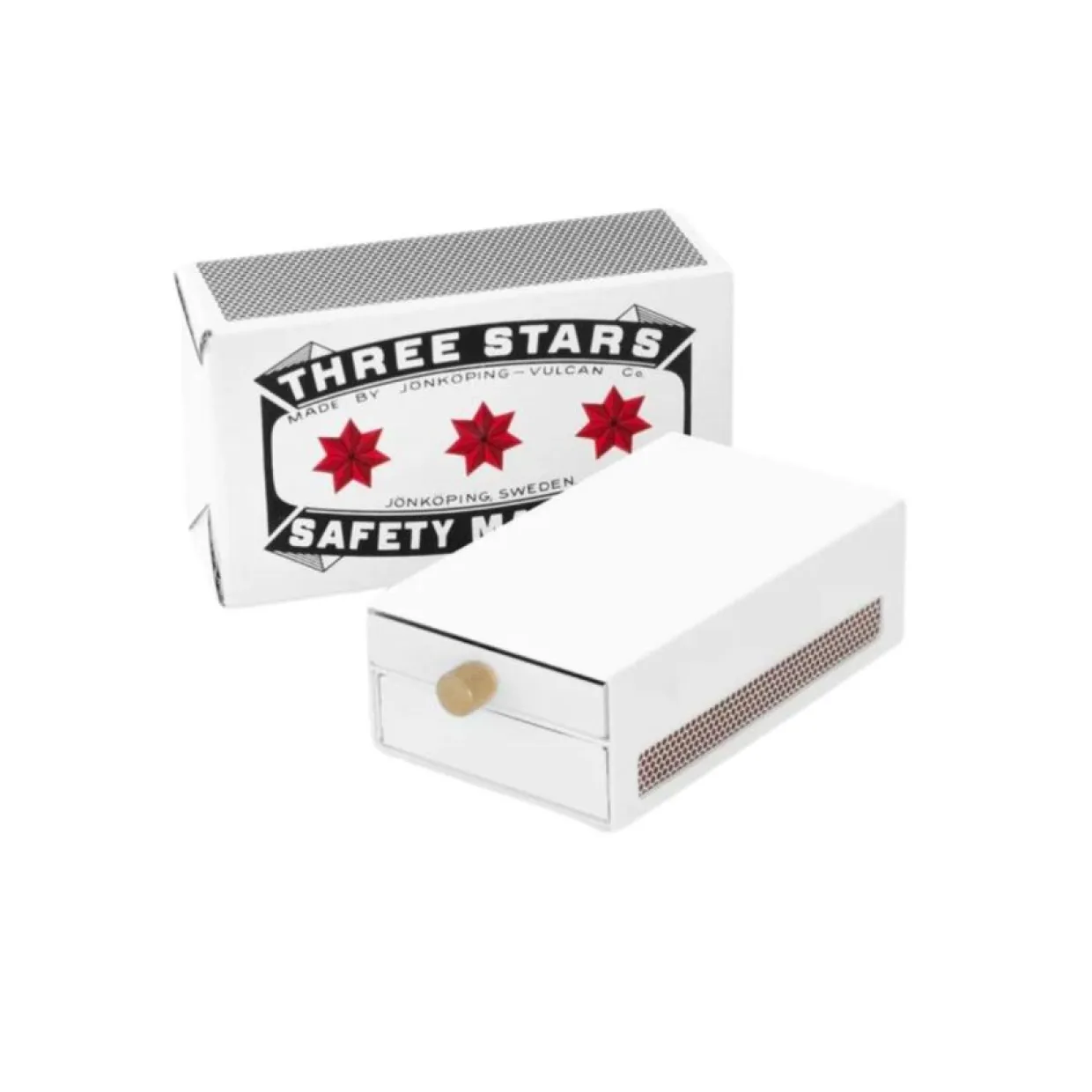 Tändsticksfodral Three Star Vit