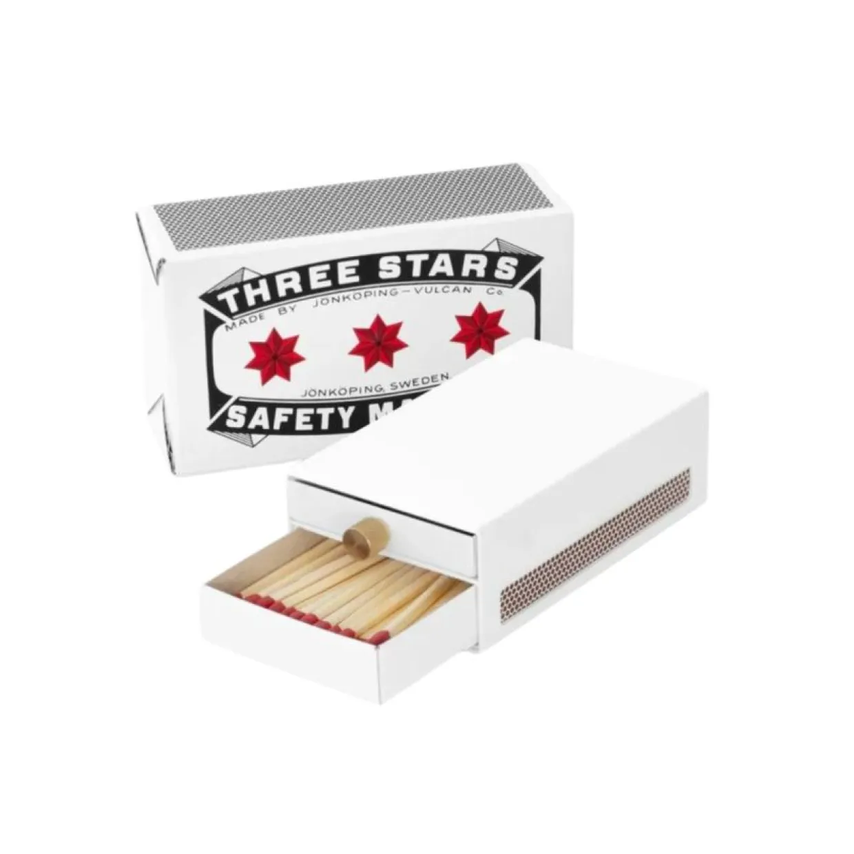 Tändsticksfodral Three Star Vit