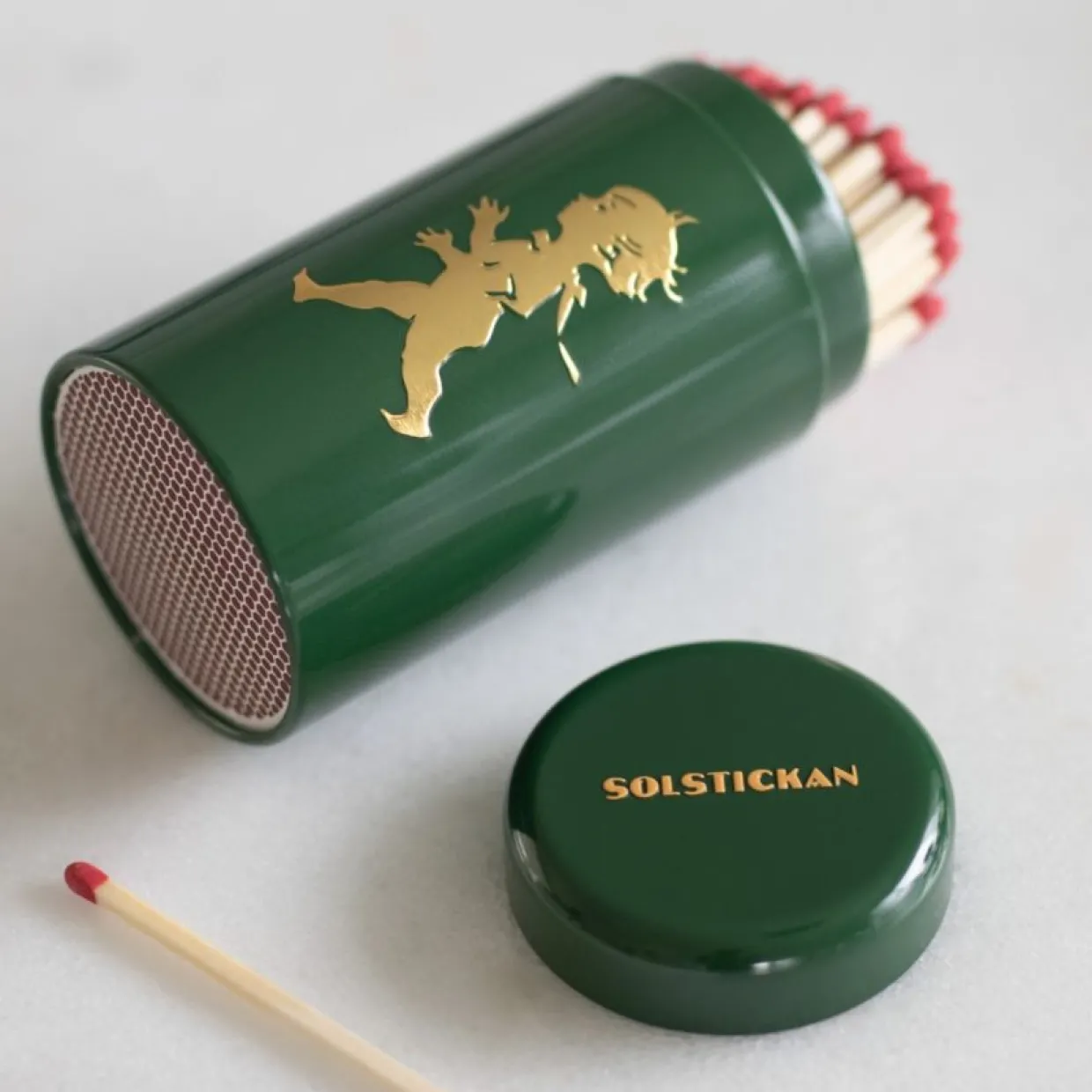 Tändsticksrör Solstickan Grön /Guld