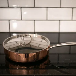 Traktörpanna med lock 28 cm Primo Koppar