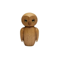 Träfigur Clever Uggla 10 cm Ek