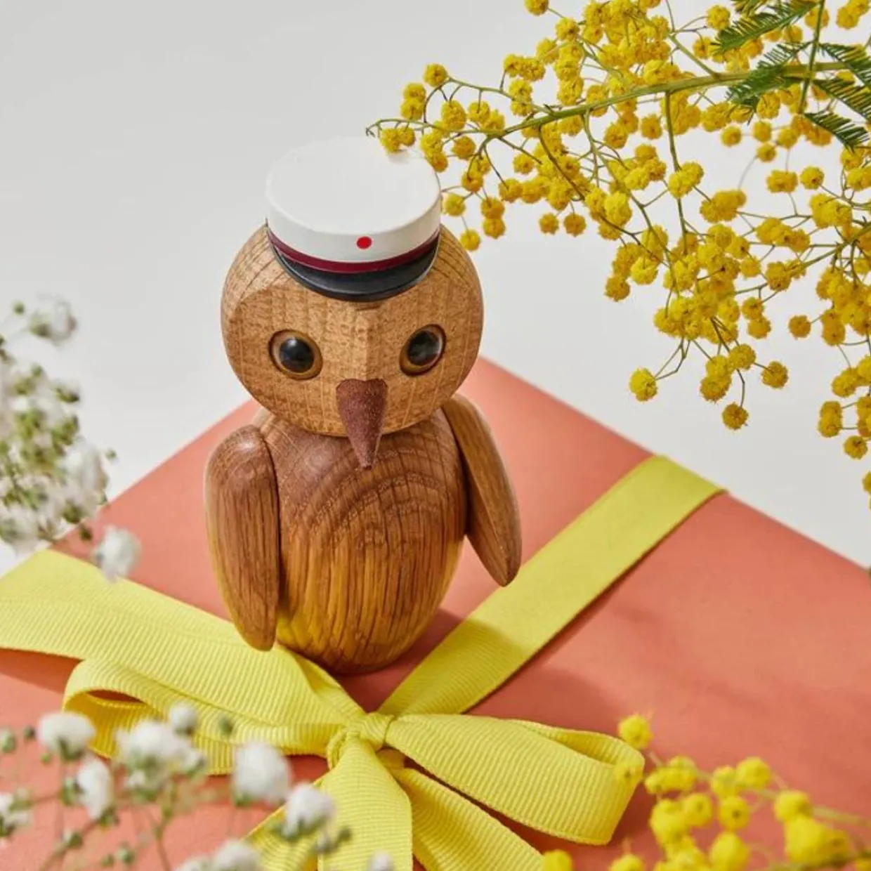 Träfigur Clever Uggla 10 cm Ek