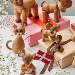 Träfigur Ella Elefant Baby 9 cm Ek/Lönn