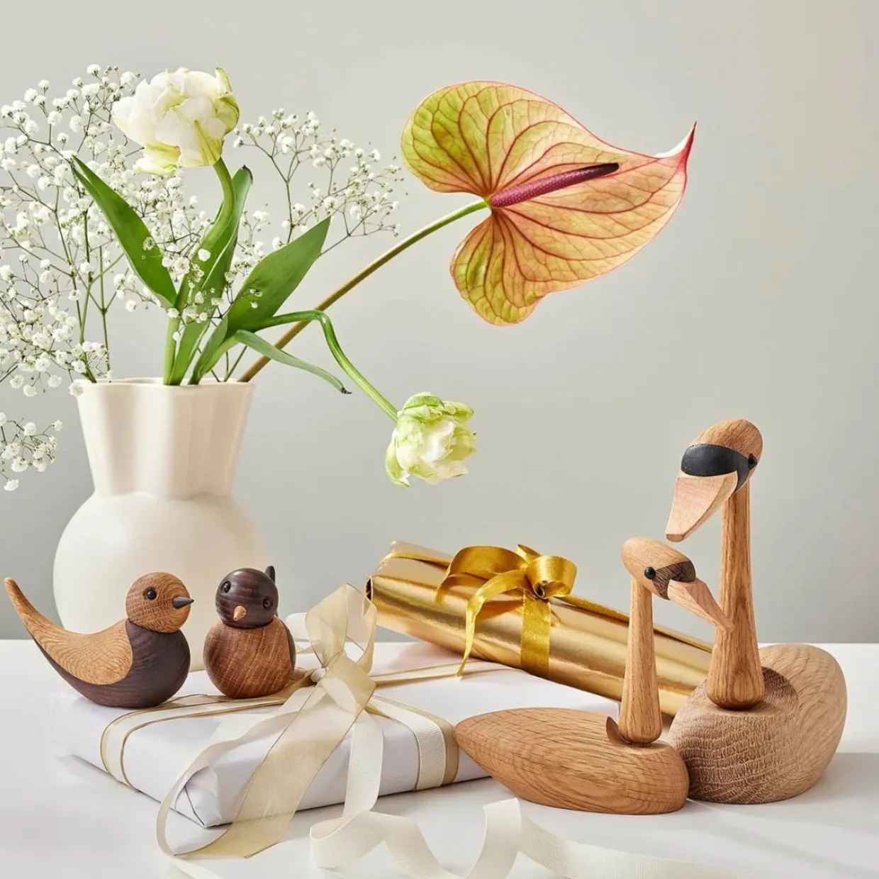 Träfigur Soulmates Svalor 7 cm 2-pack