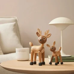 Träfigur Spot Rådjur Baby 12,7 cm Ek/Lönn