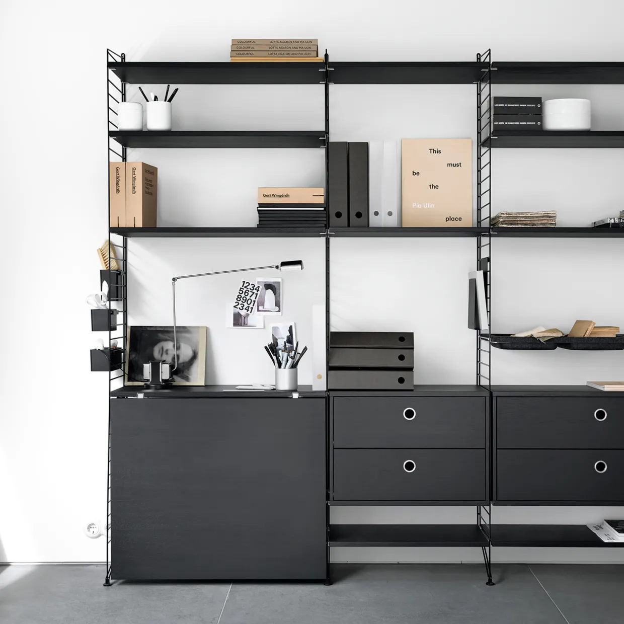 Väggavel 75x20 2-p svart