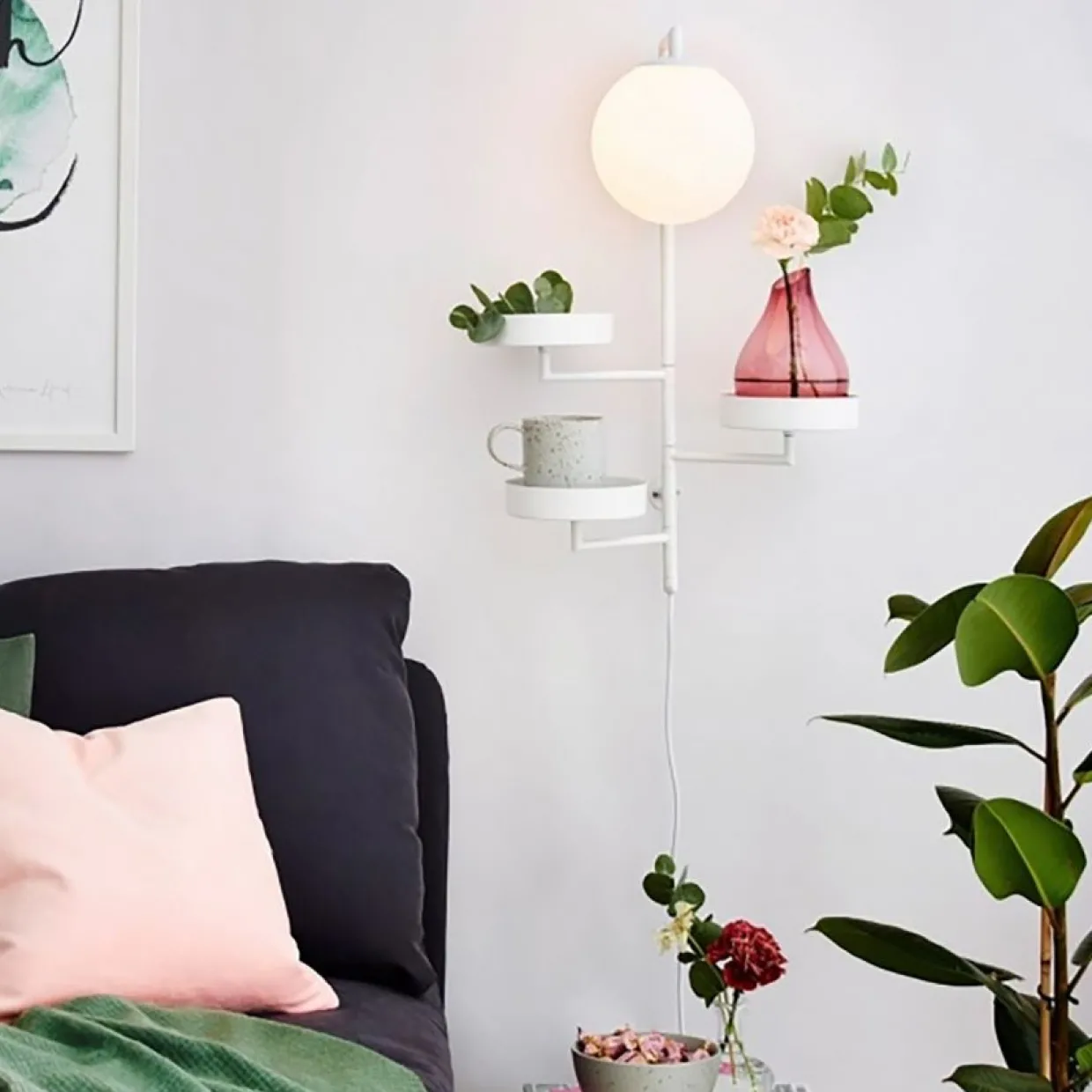 Vägglampa Astoria vit