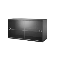 Vitrinskåp 78x30x42 svartbetsad