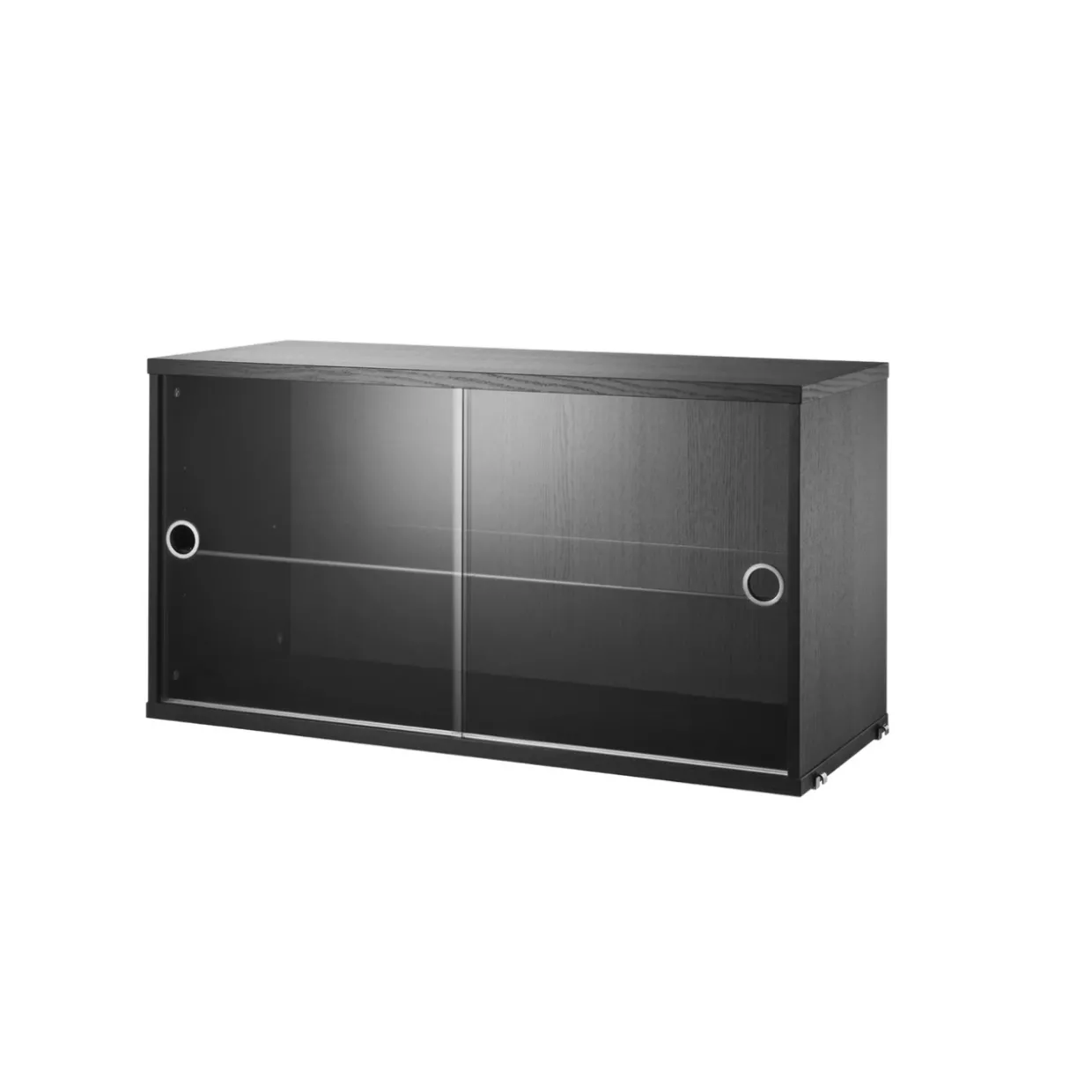 Vitrinskåp 78x30x42 svartbetsad