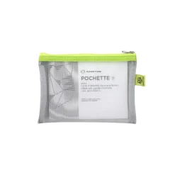 Väska nät S grå, lime dragkedje